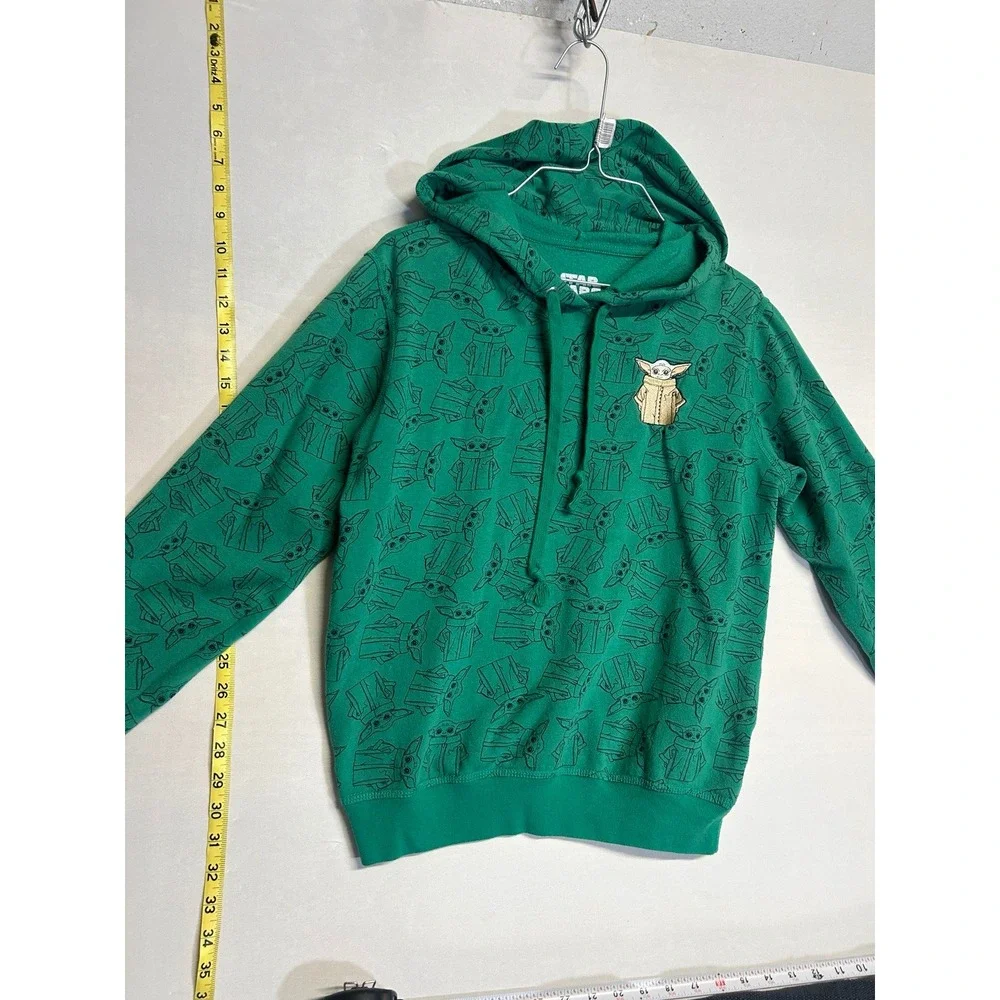 Star Wars Grogu Baby Yoda Green Hoodie Youth Large 11/13 Mandalorian